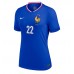 Frankreich Theo Hernandez #22 Replik Heimtrikot Damen EM 2024 Kurzarm